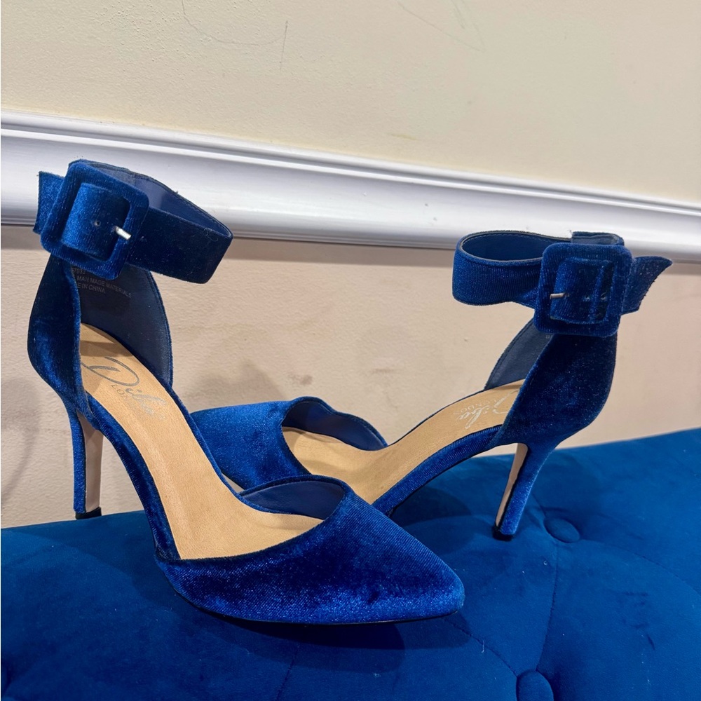 Diba Royal Blue Velvet Heels